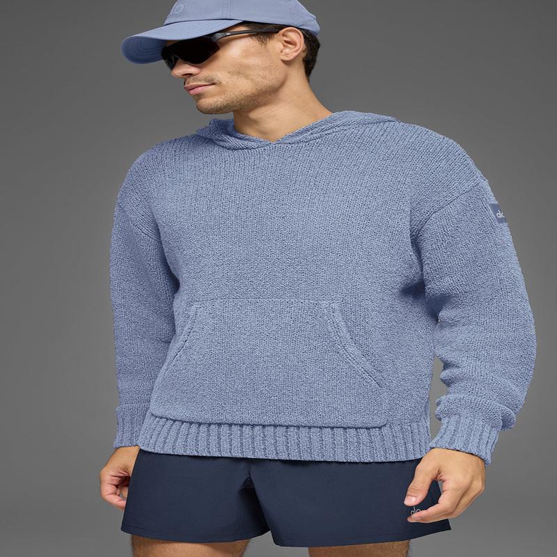 Textured Knit Hoodie - Winter Frost