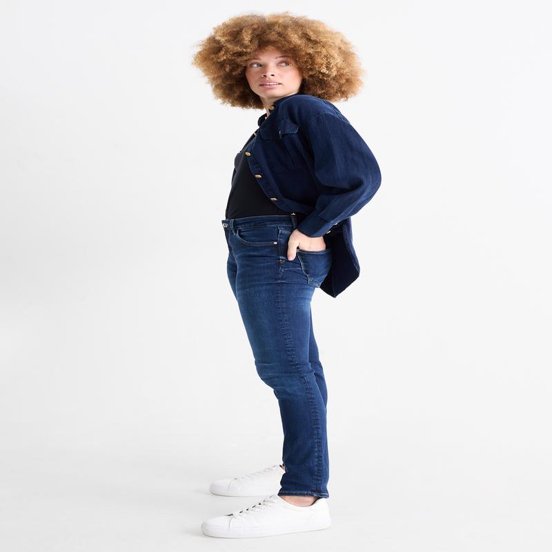 Slim jeans - mid-rise waist - shaping jeans - LYCRA - blue denim
