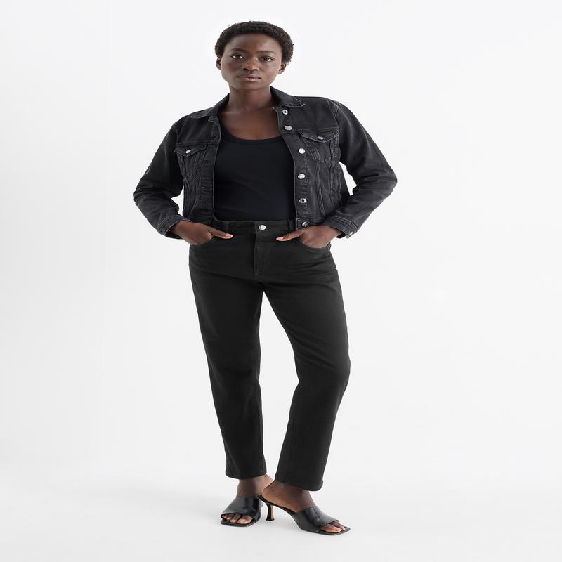 Slim jeans - mid-rise waist - shaping jeans - LYCRA - black