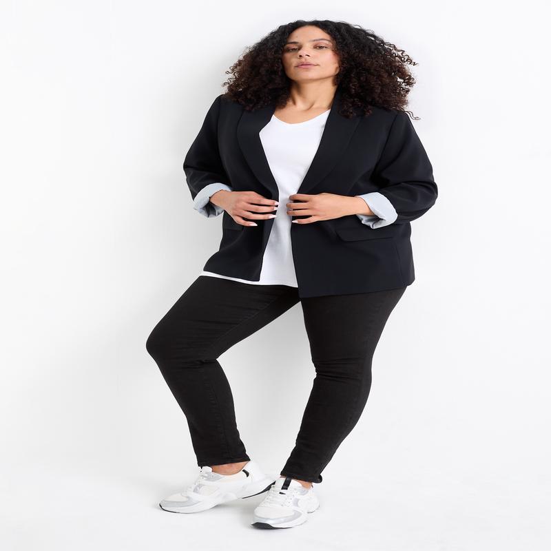 Skinny jeans - mid waist - shaping jeans - LYCRA - black