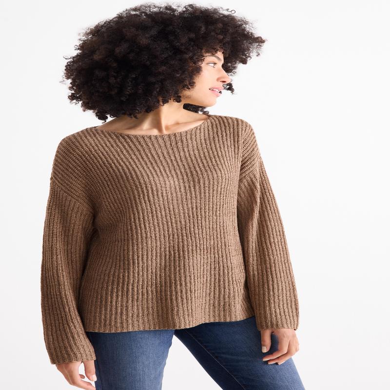 Jumper - ribbed - light brown