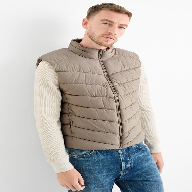 Quilted gilet - beige