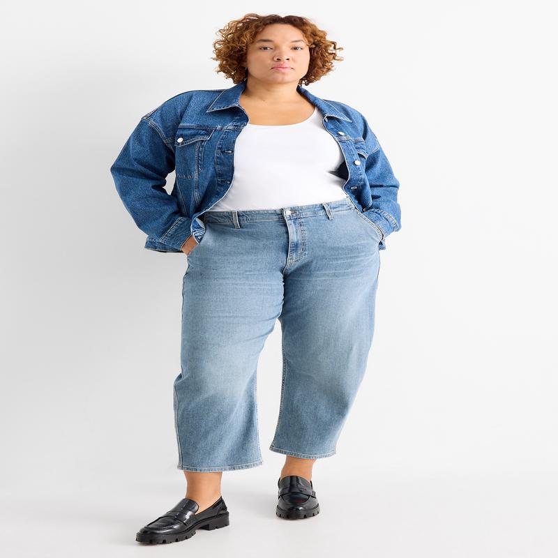Balloon jeans - high waist - blue denim