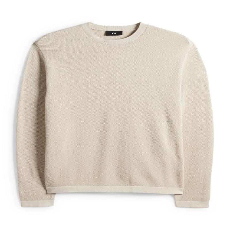 Jumper - textured - light beige