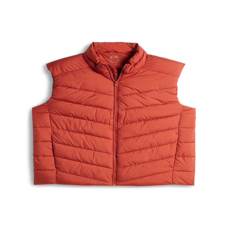 Quilted gilet - orange