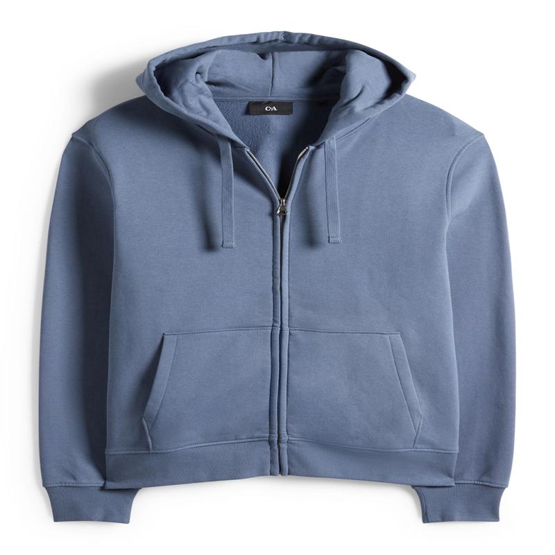 Zip-through hoodie - blue