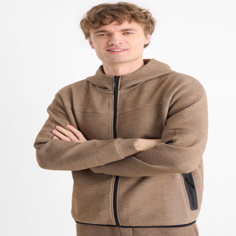 Zip-through hoodie - brown