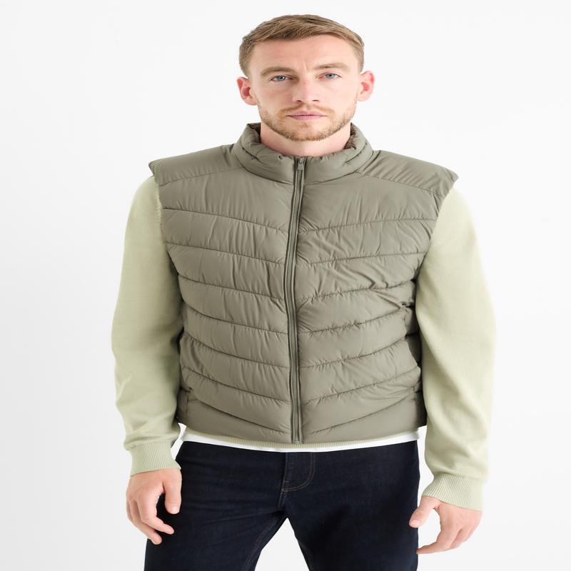 Quilted gilet - green