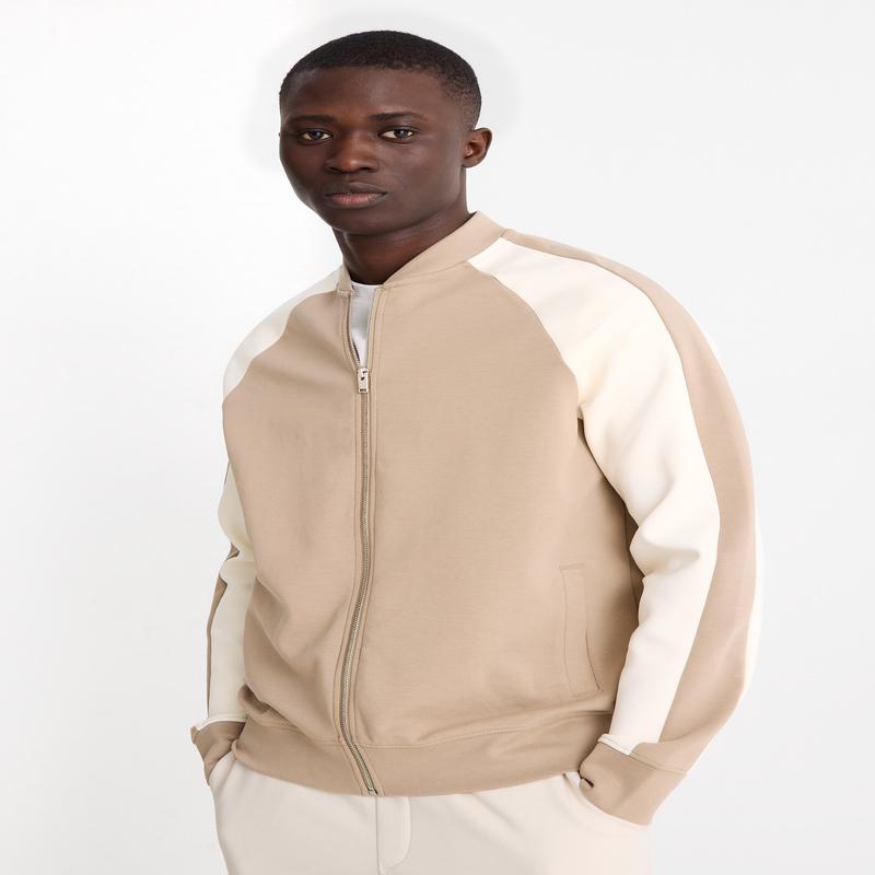 Zip-through sweatshirt - white / beige