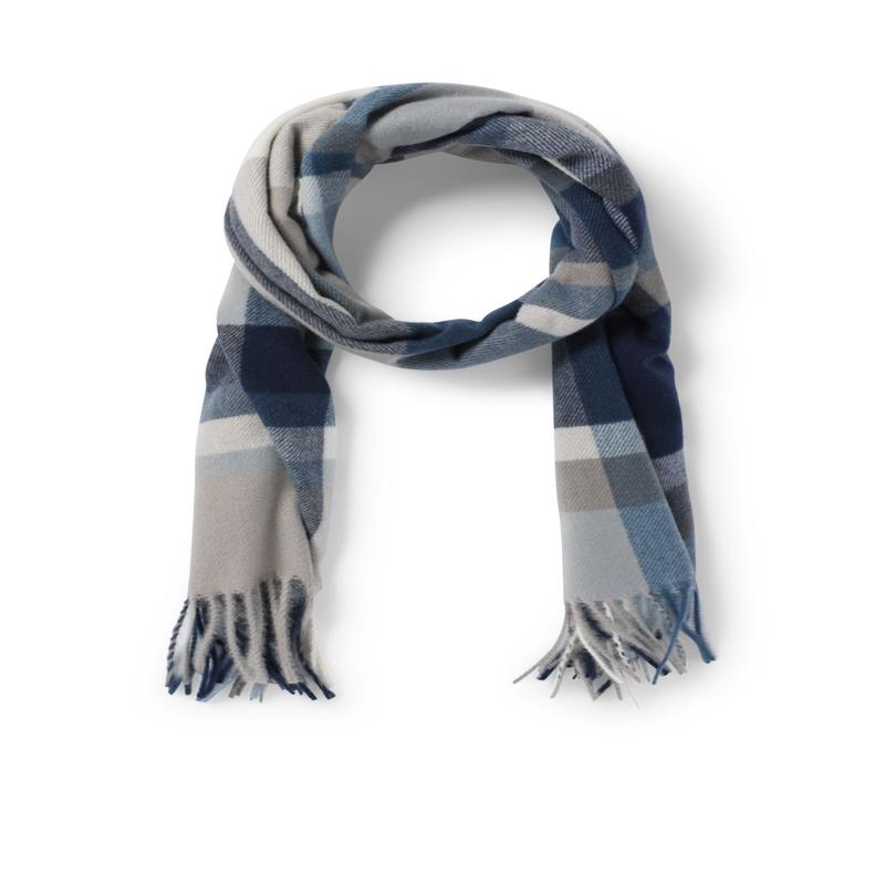 Scarf - check - dark blue