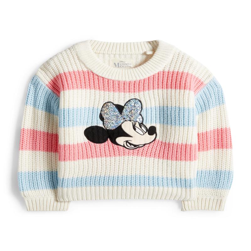 Minnie Mouse - jumper - ribbed - shiny- striped - rose