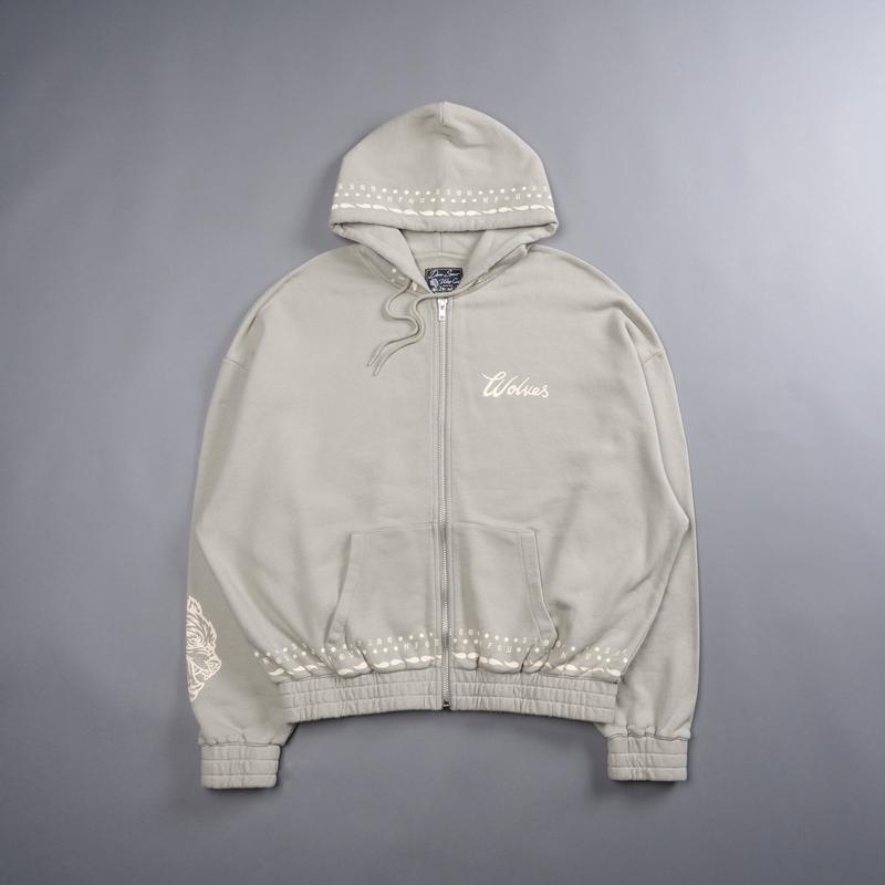 Western Wolves \"Vintage Chambers\" Zip Hoodie in Cactus Gray