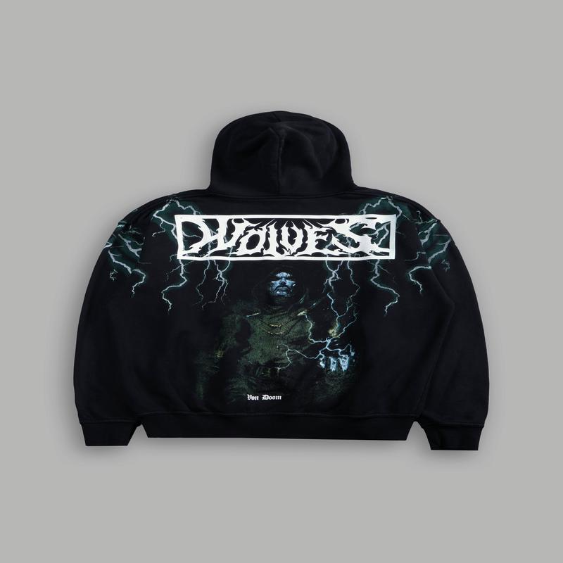 Doomstruck \"Pierce\" Hoodie in Black Drift Wash
