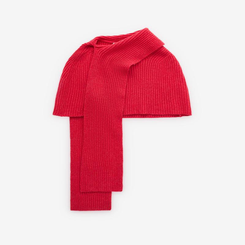 Le Kasha - Women\'s Bolero With Scarf - (Cherry)