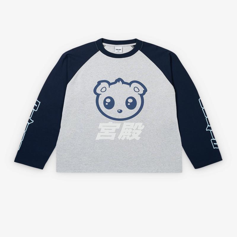 Palace - Men\'s Kawaii Raglan Longsleeve - (Grey Marl)
