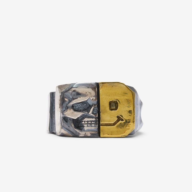 13 Lucky Monkey - Long Smile Square Ring - (Silver, Brass)
