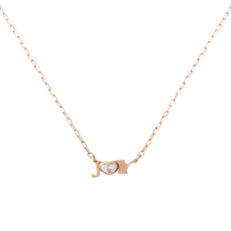 \"Joy\" CZ Pendant Rose Gold