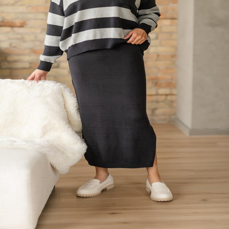 Navy Knit Pencil Skirt - FINAL SALE
